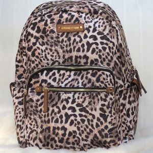 adrienne vittadini leopard backpack